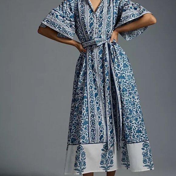 Anthropologie Dresses & Skirts - Anthropologie Sue Sartor Palladio Kaftan Blue Maxi Dress